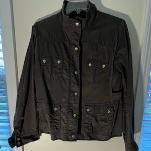 J Crew field jacket. Multi pockets zipper front.